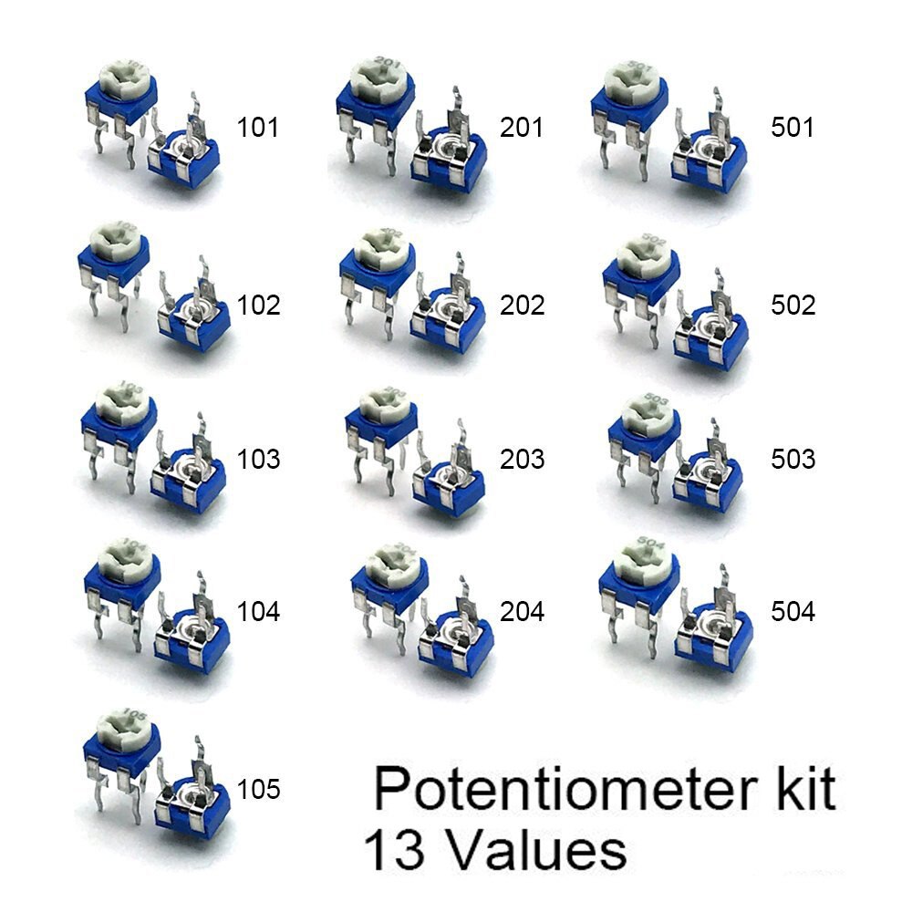 65pcs Trimming Potentiometer top adjustment 100 ohm -1k Ohm Variable Resistors