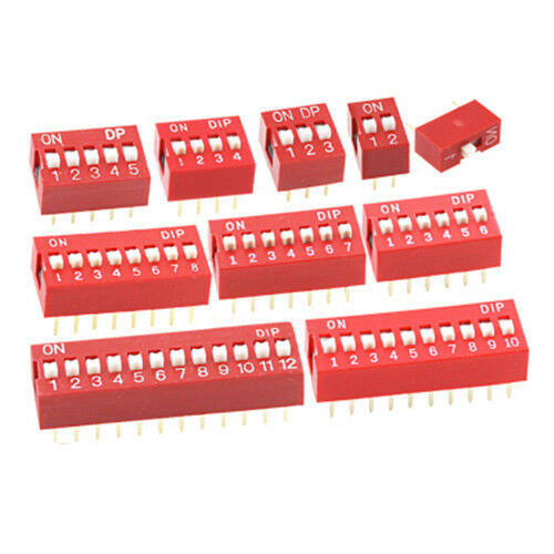 Flat Dial DIP Switch Red