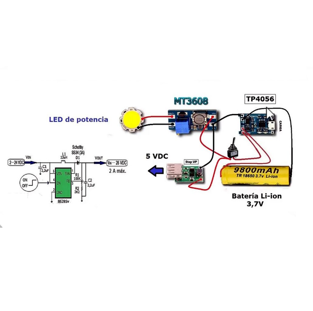 MT3608 Step-Up Adjustable DC-DC Switching Boost Converter