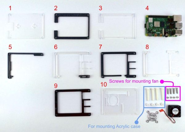 9 Layers Acrylic Case for Raspberry Pi 4