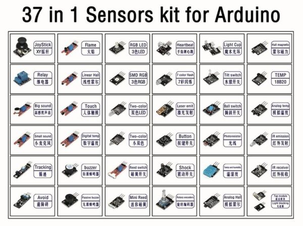 37 in 1 Sensor Module Shield Starter Kit list