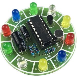 DIY Electronic Beginners Fun CD4017 colourful sound activated rotating LED lights
