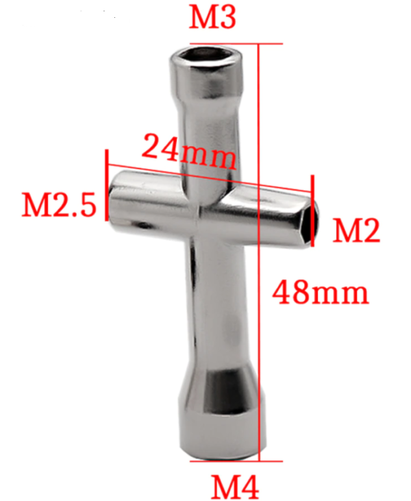 Mini 4 Way Cross Wrench