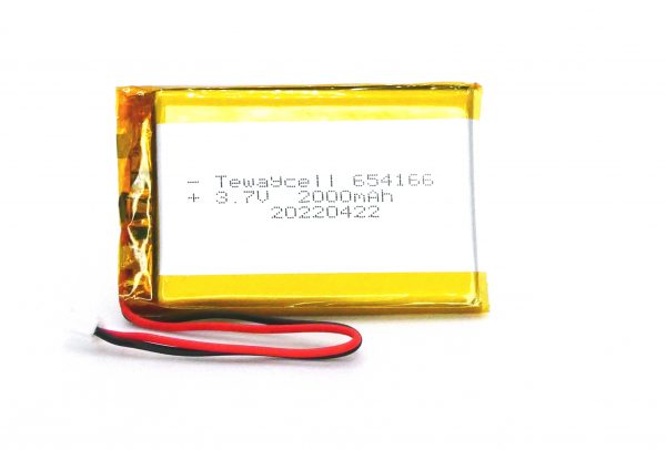 654166 Lithium ion polymer Battery (LiPo) (3.7V 2000mAh)