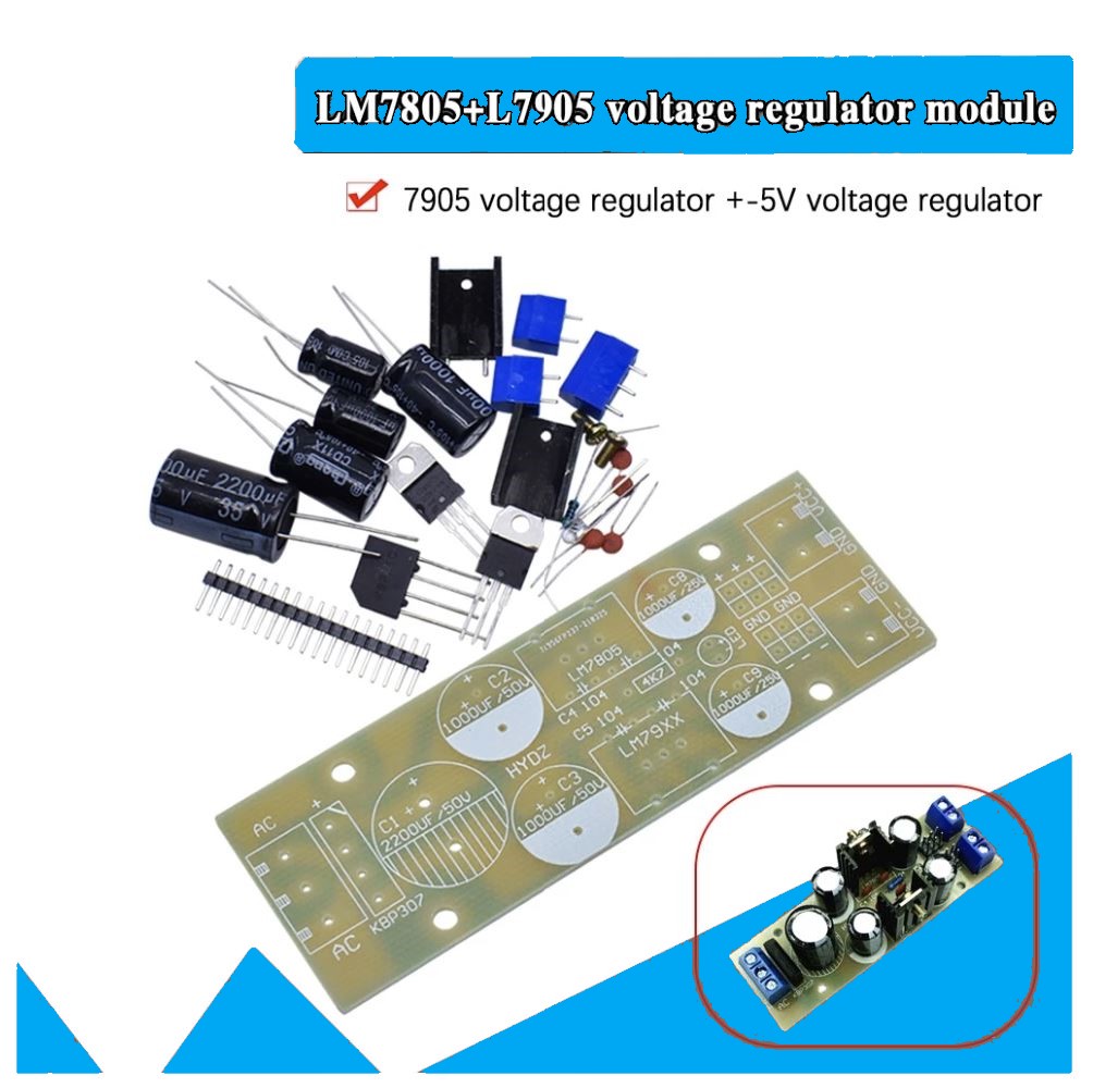 LM7805+L7905 voltage regulator module
