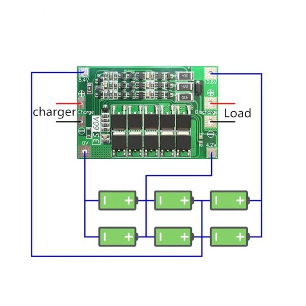 3S 60A BMS Balanced Li-Ion Lithium Battery Charger
