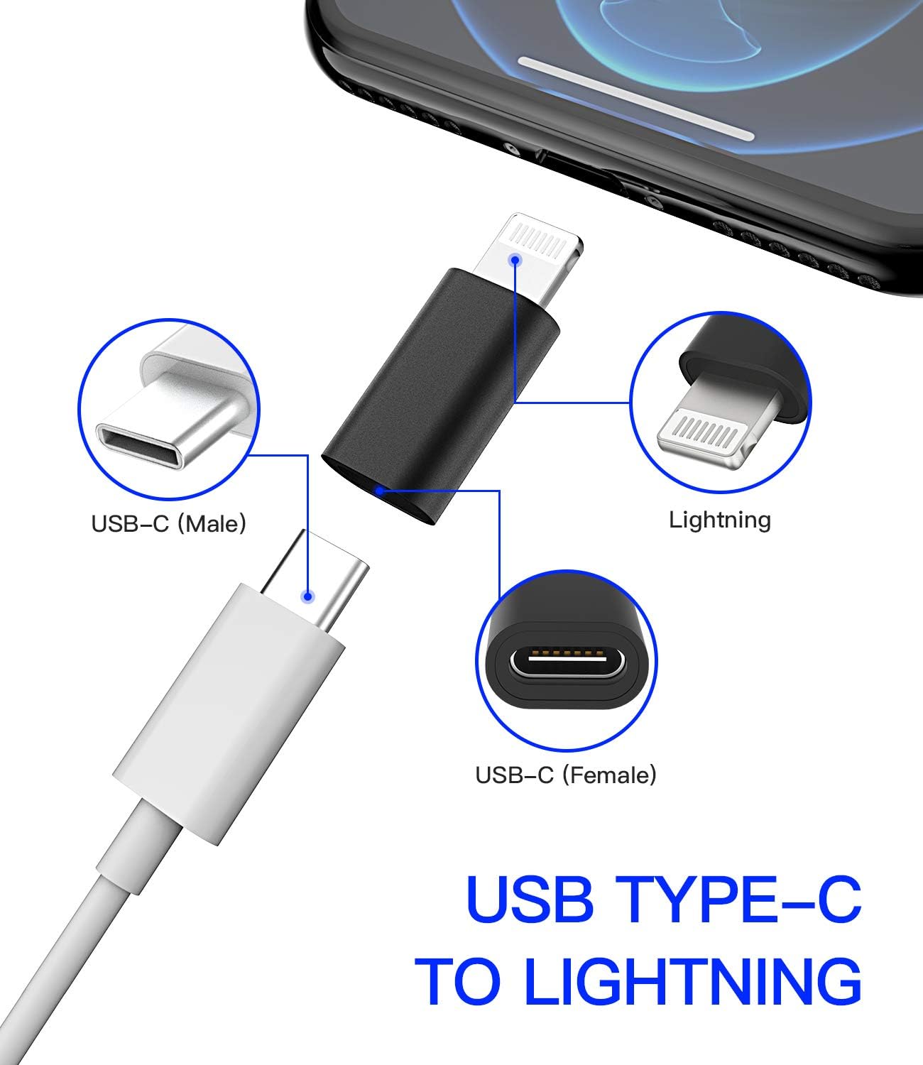 USB C Female to Lightning Male Adapter - Tempero Systems Shopping