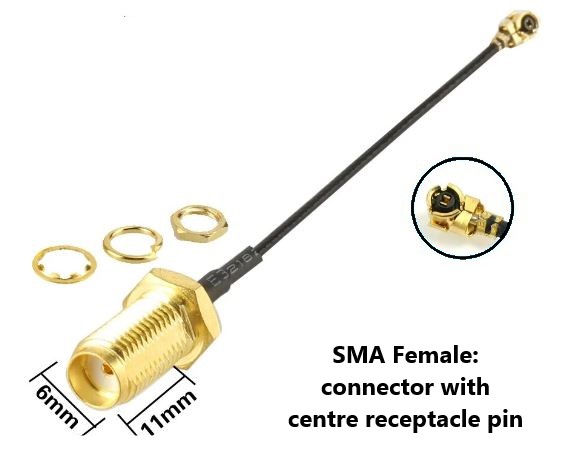 SMA Female: connector with centre receptacle pin