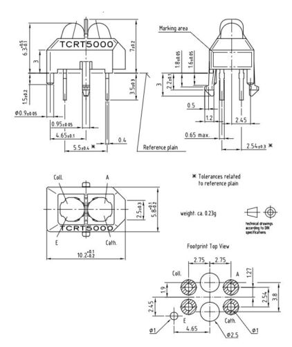 Tcrt5000 Reflective Optical Sensor Tempero Systems Shopping 