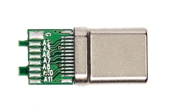 This is a USB 3.0 Type C Plug Green PCB (Male) Breakout Board