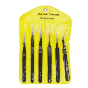 6 in 1 Anti-Static Stainless Steel Tweezers