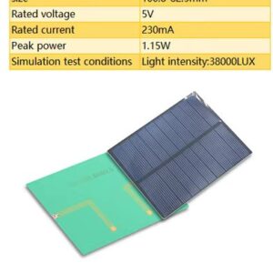 Mini Solar Panel 82.5x100.8mm 1.15W 5.0V 230mA