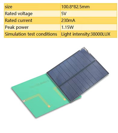 Mini Solar Panel 82.5x100.8mm 1.15W 5.0V 230mA