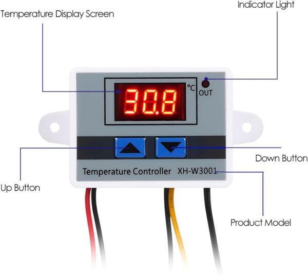 XH-W3001 Thermostat 12VDC NTC with LED Display