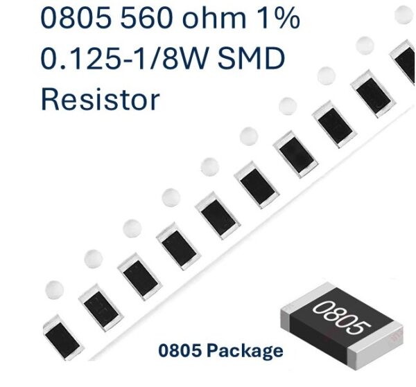 560R ohm 1% 1/8 watt 0805 Resistor SMD 100Pcs