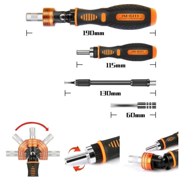 Jakemy JM-6111 69 Piece Dual Ratchet Screwdriver Set