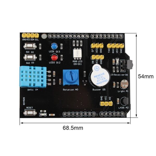 9 in 1 Multifunction Shield Board DHT11 LM35 Temperature Humidity 3