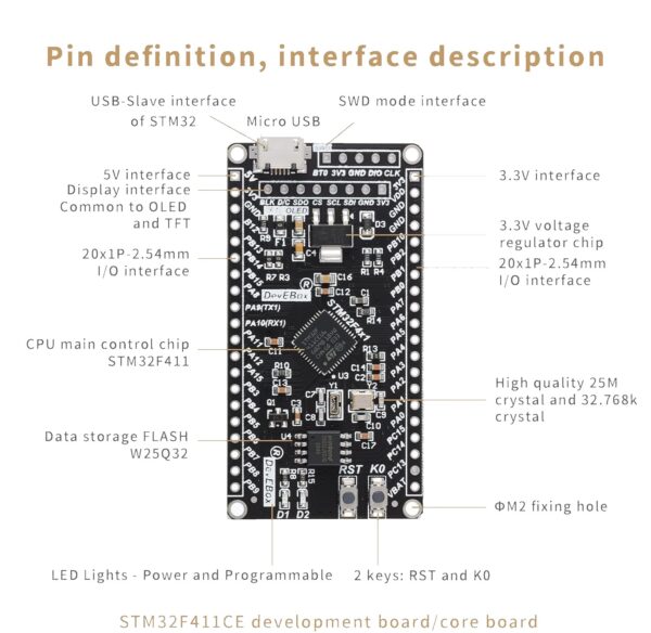 STM32F411CE Development Board With OLED Support
