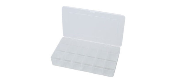 209x117x31mm 18 Way Clear Plastic Parts Storage Case
