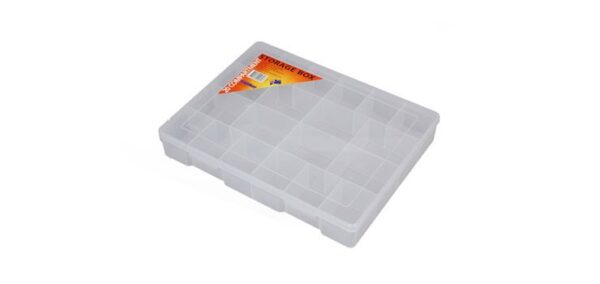 350x270x55mm 20 Way Clear Plastic Parts Storage Case