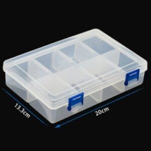 45x200x133mm Transparent Plastic Grid Box Storage