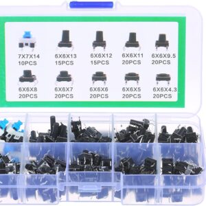 180PCS Tactile Push Button Switch Micro Momentary Tact Assortment Kit